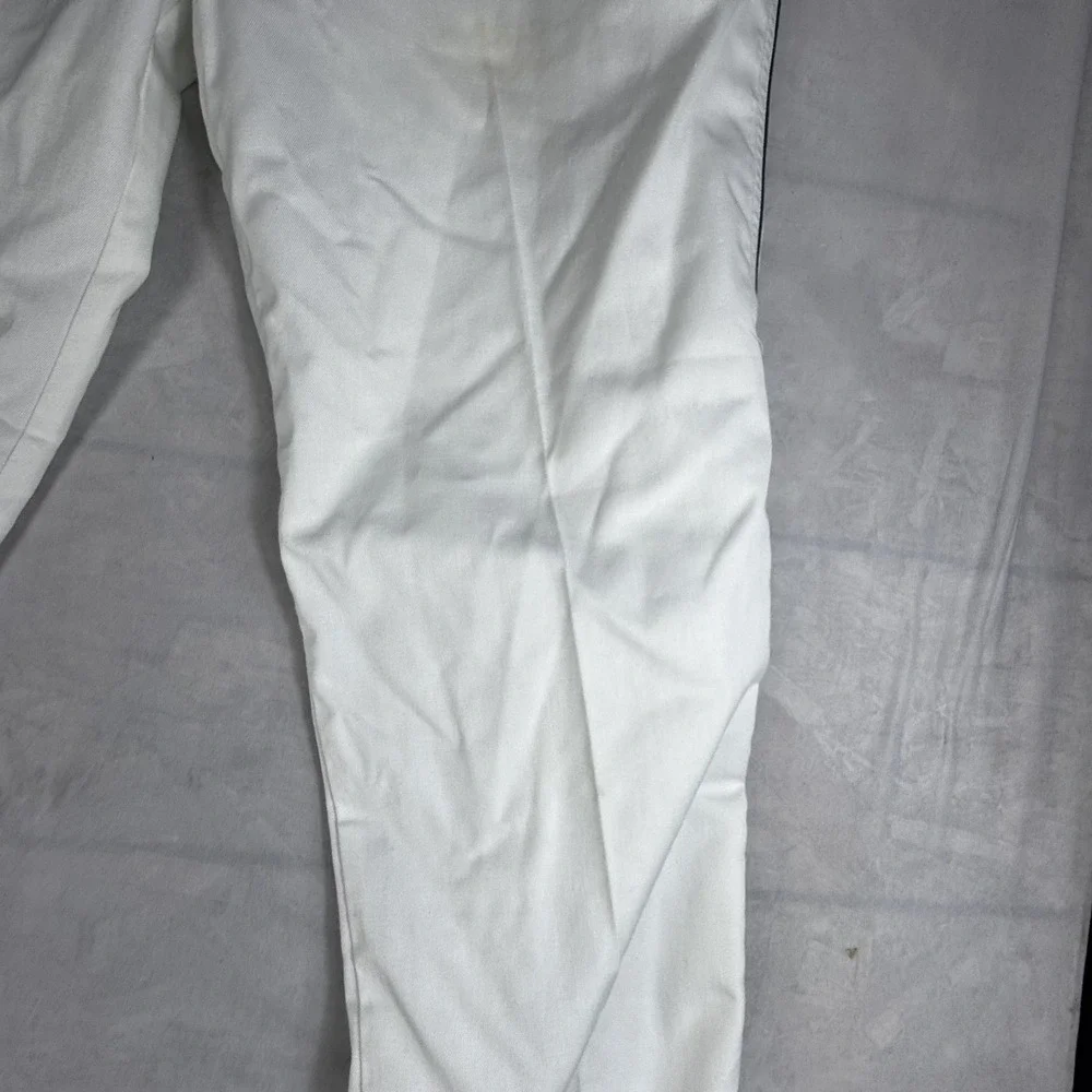 Dickies Track Pants Men 34W White Regular Fit Flat Front Elastic Waisted Pull On